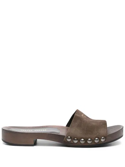Miu Miu Suede Leather Sandals