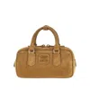 Miu Miu Suede Leather Small 'arcadie' Bag In Sand