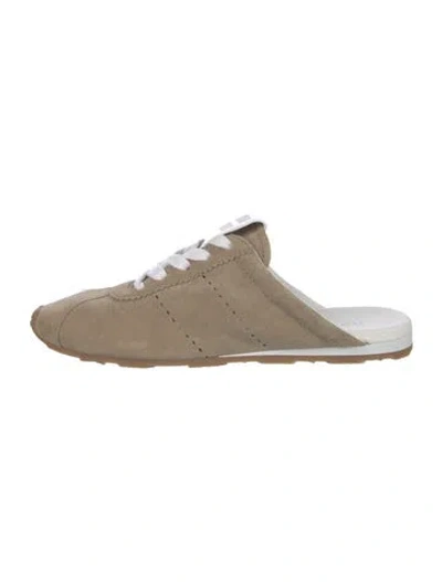 Pre-owned Miu Miu Suede Leather Trim Embellishment Sneakers W/ Tags In Multi