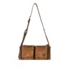 Miu Miu Suede Utilitaire Crossbody Bag Adjustable Strap In Brown