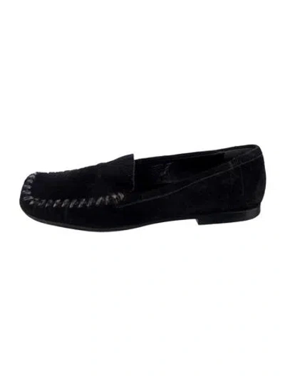 Pre-owned Miu Miu Suede Loafers In Black