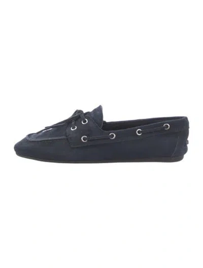 Pre-owned Miu Miu Suede Loafers In Blue