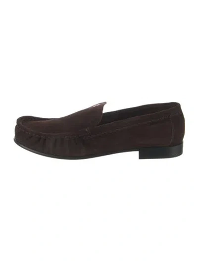 Pre-owned Miu Miu Suede Loafers In Brown