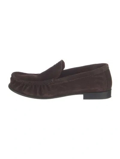 Pre-owned Miu Miu Suede Loafers In Brown