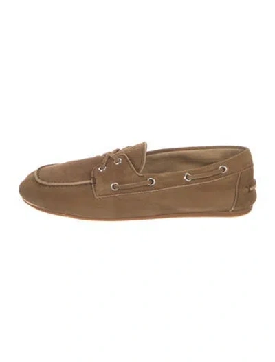 Pre-owned Miu Miu Suede Loafers In Brown