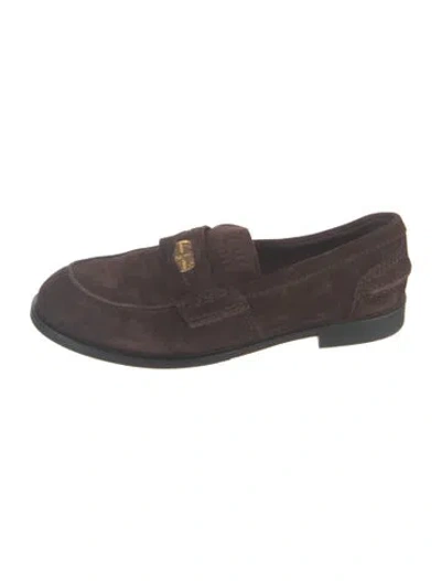 Pre-owned Miu Miu Suede Loafers In Brown