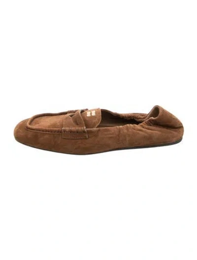 Pre-owned Miu Miu Suede Loafers In Brown