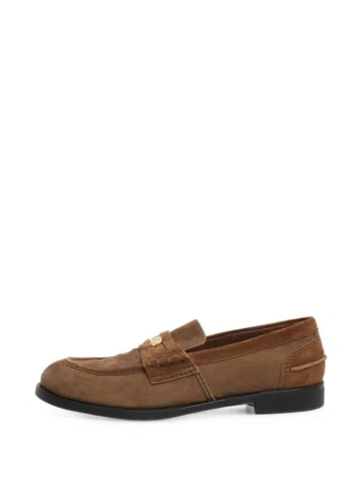 Pre-owned Miu Miu Suede Loafers In Brown