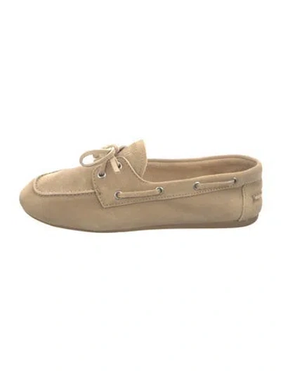 Pre-owned Miu Miu Suede Loafers In Neutral
