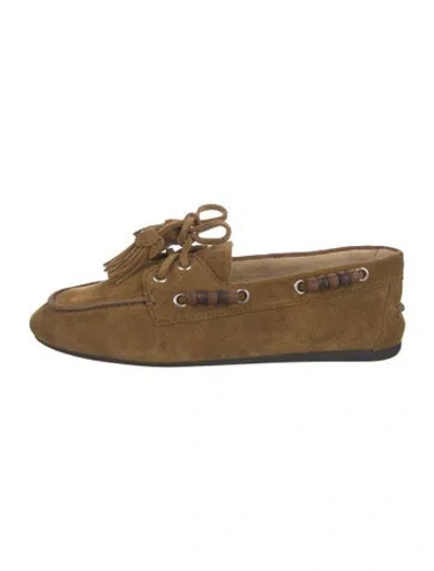 Pre-owned Miu Miu Suede Loafers W/ Tags In Brown