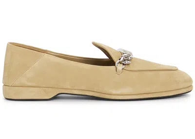 Pre-owned Miu Miu Suede Loafers (women's) Sneakers In Beige In Sand
