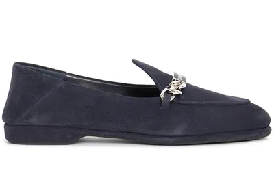 Pre-owned Miu Miu Suede Loafers (women's) Sneakers In Navy Blue