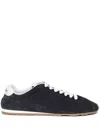 Miu Miu Sneakers Plume In Pelle Scamosciata Blu Navy Donna In Blue