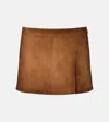 Miu Miu Suede Miniskirt In Brown