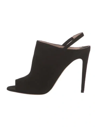 Pre-owned Miu Miu Suede Mules In Black