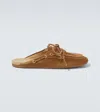 Miu Miu Suede Mules In Brown