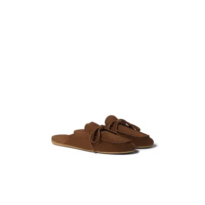 MIU MIU SUEDE DECK MULES