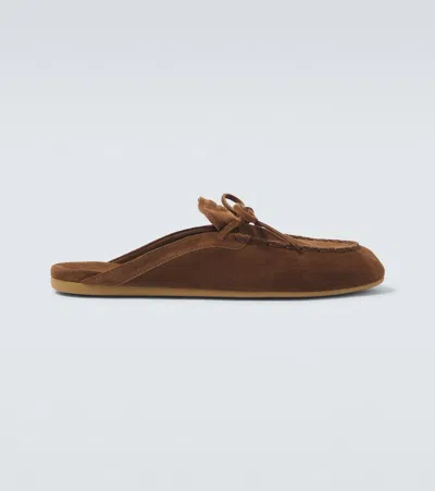 Miu Miu Suede Mules In Brown
