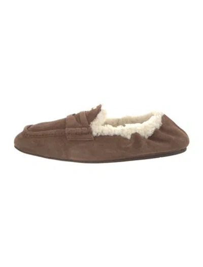 Pre-owned Miu Miu Suede Mules In Brown