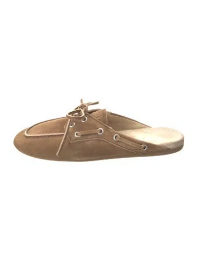 Pre-owned Miu Miu Suede Mules In Brown
