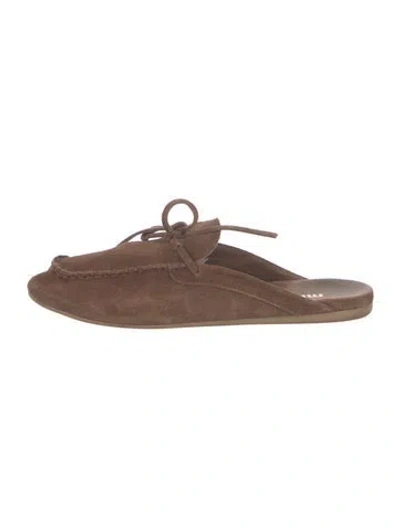 Pre-owned Miu Miu Suede Mules In Brown