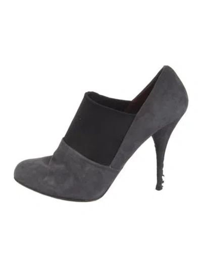 Pre-owned Miu Miu Suede Mules In Gray
