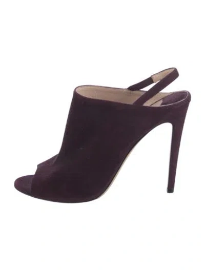 Pre-owned Miu Miu Suede Mules In Purple