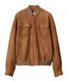 Miu Miu Suede Nappa Leather Jacket In Brown