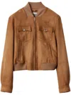 Miu Miu Suede Nappa Leather Jacket In Brown