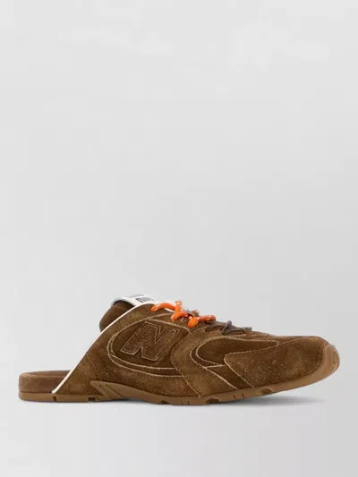 Miu Miu Suede New Balance Slippers Contrast Laces Slipon In Multi