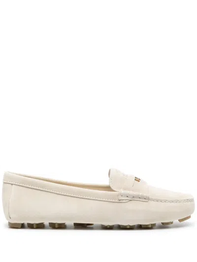 MIU MIU SUEDE PENNY LOAFERS