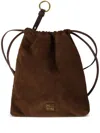 Miu Miu Suede Pouch In Brown