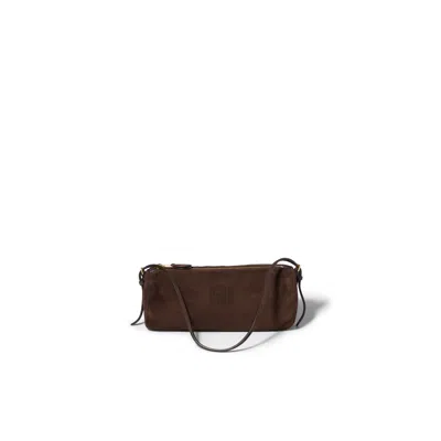 Miu Miu Suede Pouch In Brown