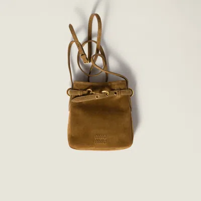 Miu Miu Suede Pouch In Green