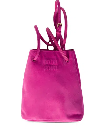 Miu Miu Suede Pouch In Pink