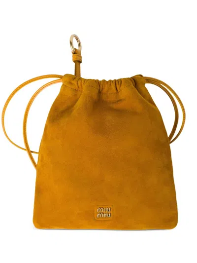 Miu Miu Suede Pouch In Whisky