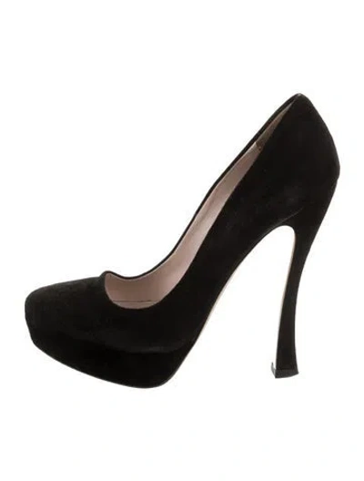 Pre-owned Miu Miu Suede Pumps In Black