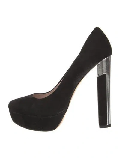 Pre-owned Miu Miu Suede Pumps In Black