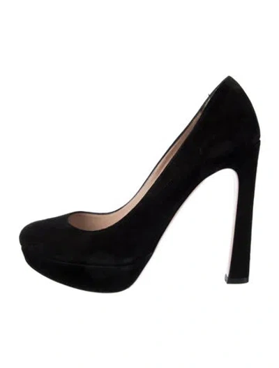 Pre-owned Miu Miu Suede Pumps In Black
