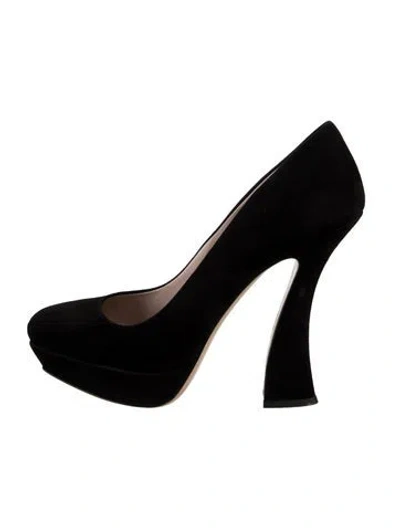 Pre-owned Miu Miu Suede Pumps In Black