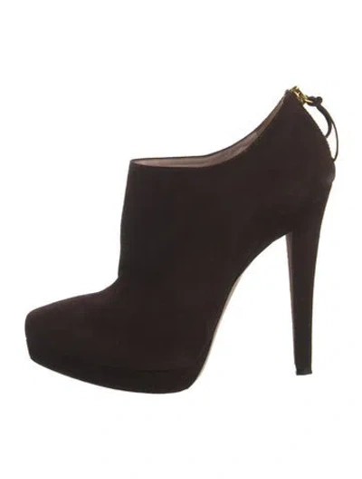 Pre-owned Miu Miu Suede Pumps In Brown