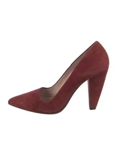 Pre-owned Miu Miu Suede Pumps In Burgundy