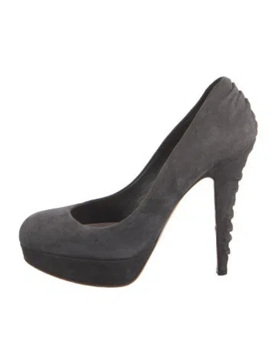 Pre-owned Miu Miu Suede Pumps In Gray