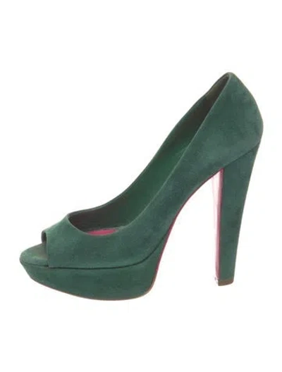 Pre-owned Miu Miu Suede Pumps In Green