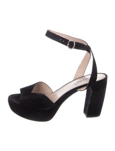 Pre-owned Miu Miu Suede Sandals In Black