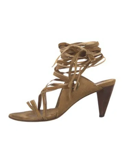 Pre-owned Miu Miu Suede Sandals In Brown