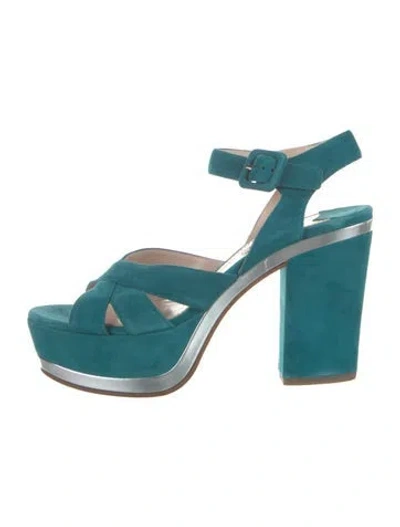 Pre-owned Miu Miu Suede Sandals In Green