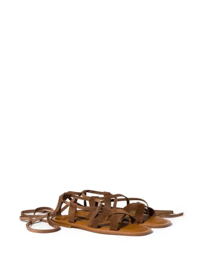 Miu Miu Suede Sandals In Multi