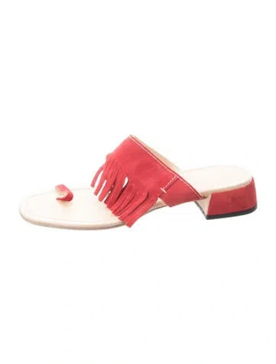 Pre-owned Miu Miu Suede Sandals In Red