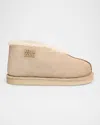 Miu Miu Suede Shearling-lined Booties In Brown